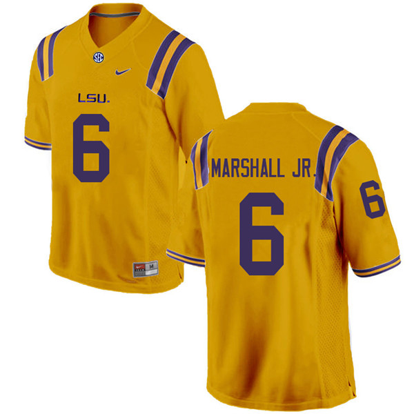Men #6 Terrace Marshall Jr. LSU Tigers College Football Jerseys Sale-Gold